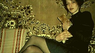 Hairy pussy and pooch get some attention in this retro video