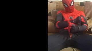 Gay superhero gets naughty in spandex suit