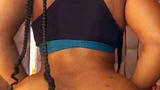 Big black cock and sexy cowgirl stepsister have steamy morning sex