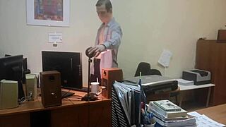 Sexy model Mars6mars indulges in solo play in the office