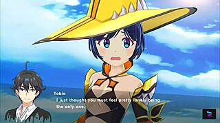 Anime hentai with short-haired witch Kaori and her small tits
