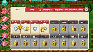 Blonde MILF with big tits and big ass on the farm in hentai game