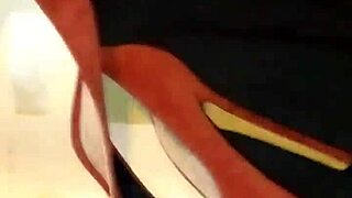 Girlfriend's friend masturbates with heels on cam