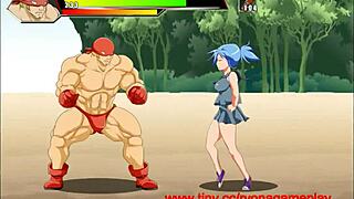 Experience the thrill of Hentai gaming with a strong man and a beautiful woman