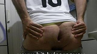 Gay cuckold couple enjoys anal sex and ass eating in the bathroom