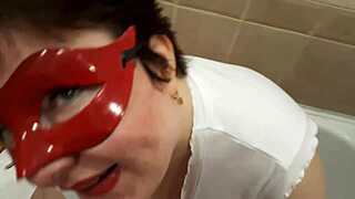 Wet and wild: A shower session with voluptuous breasts