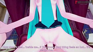 Experience the thrill of Hatsune Miku's big ass and riding skills in this POV hentai video