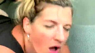 POV view of fucking a milf in a supermarket parking lot