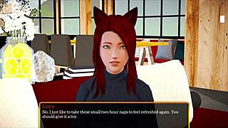 A naughty erotic adventure with a stunning redhead in a game walkthrough