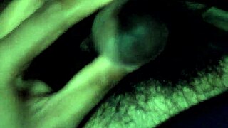 A transgender person with a large penis masturbates and sounds