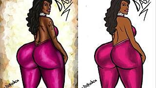 Illustration of a voluptuous African-American woman's derriere