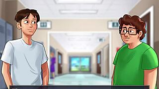 Young adults have fun without their parents in the 24th chapter of Summertime Saga
