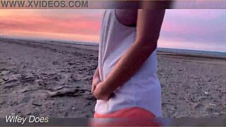 Outdoor exhibitionism with busty amateur