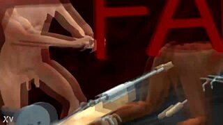 Gay orgy with crossdressing and 3D effects