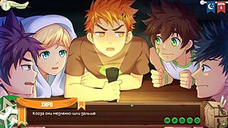 Keitaro's solo shower session in the Game Friends camp