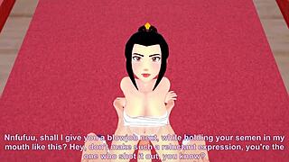 Azula gives a deepthroat and POV blowjob in Avatar: The Last Airbender hentai