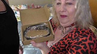 Inked submissive MILF gets doggy style by her dominant partner during a delivery