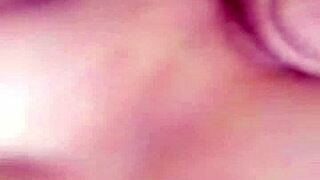 Voluptuous woman reveals her breasts and intimate area over video call