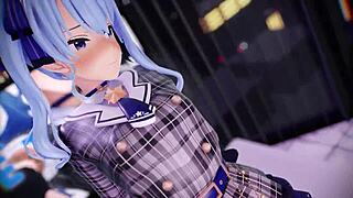 Hoshimachi Suisei's steamy 3D sex scene with Hololive friends