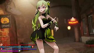Purple-haired Keqing's sensual dance and night walk in Genshin Impact hentai