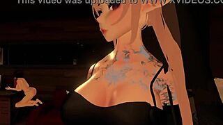 Experience an erotic adventure with a seductive vampire girl in VRChat