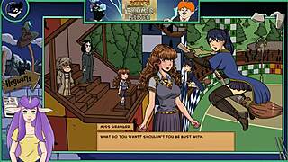Hermoine's seductive training session with Silver the witch trainer