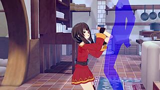 Experience the erotic animation of Konosuba's Megumin in a tantalizing 3D hentai video