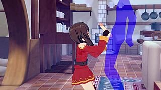 Experience the erotic animation of Konosuba's Megumin in a tantalizing 3D hentai video