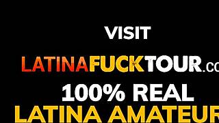 A passionate Latina beauty eagerly receives my thick white shaft