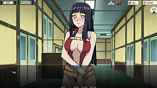 Naruto trainer Dinaki's seductive play with Hinata in Naruto hentai v0.16