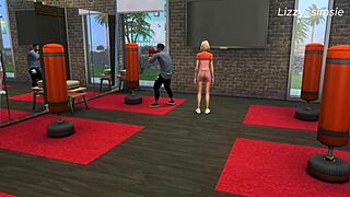 3D animated blonde in doggystyle and bent over in public gym porn