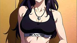Misato Katsuragi, the pilot's companion in Neon Genesis Evangelion gets some help with a difficult task.
