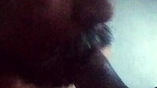 Black shemale with a big dick gets sucked by a white man