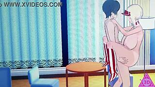 Beautiful Asian woman with amazing big tits sucking a big cock.