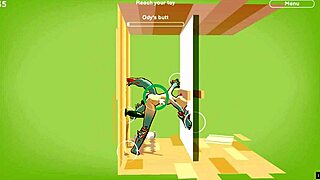 Anal sex with a ceiling lamp in Odymos LGBT hentai game episode 2