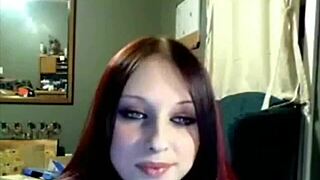 Liz Vicious goes wild in her cam show with a big pink dildo.