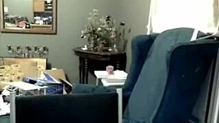 Liz Vicious goes wild in her cam show with a big pink dildo.