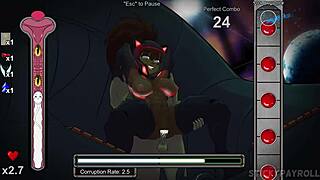 Japanese hentai game with big boobed girls and monsters.