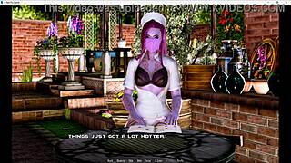 Monster girl nurse in a post-apocalyptic island hospital in a porn game.