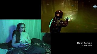 Playing Naked Dead Space again with natural tits.