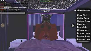 Black beauty gets bent over for a hot Roblox-style fuck