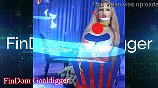 Mistress with big tits teaches how to play with a rabbit toy and dominate financially