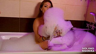 Housewife enjoys a quickie in the bathroom with her friend