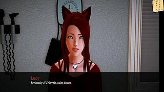 Amateur redhead gets naughty with her new family members