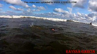 Young Brazilian beauty Rayssa Garcia enjoys the beach at her boss’s expense