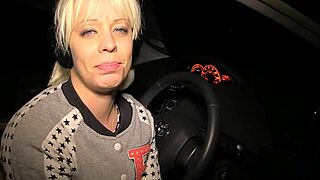 British blonde gets dirty in public and takes a facial