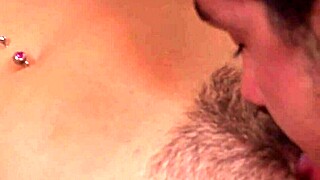 Hardcore brunette's solo strip tease leads to intense action