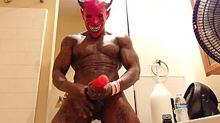 Hallelujah Johnson's big black cock solo pleasure show