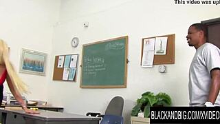 Busty teacher gets nailed by a black stud