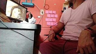 A teacher caught in the act of pleasuring himself by his student